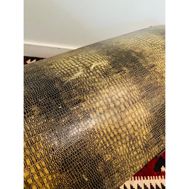 Rustic Vintage Trunk Storage Chest W/Faux Crocodile Finish For Sale - Image 3 of 12