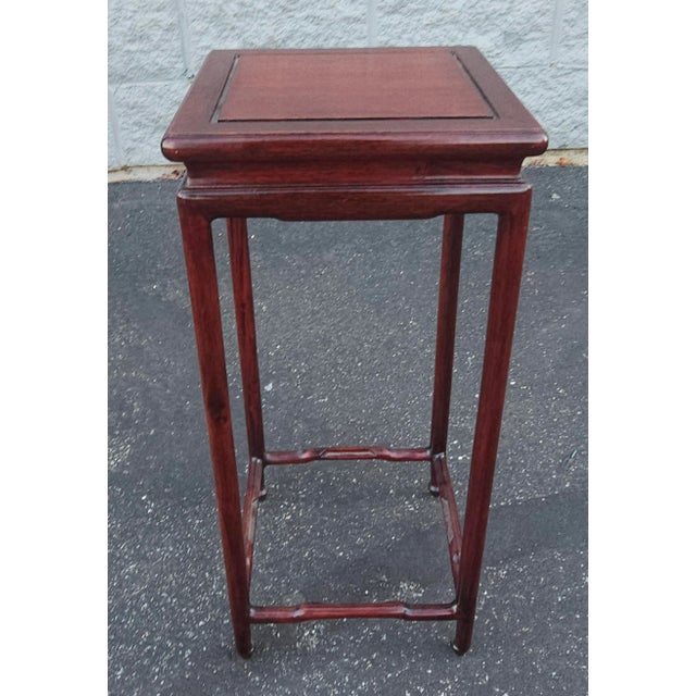 Asian Solid Rosewood Ming Plant Stand, Display Pedestal or Candle Stand For Sale - Image 4 of 7