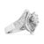 Bold and unique, this cocktail ring has an eye-catching swirl design in gleaming 14k white gold. The silver swirls frame a...