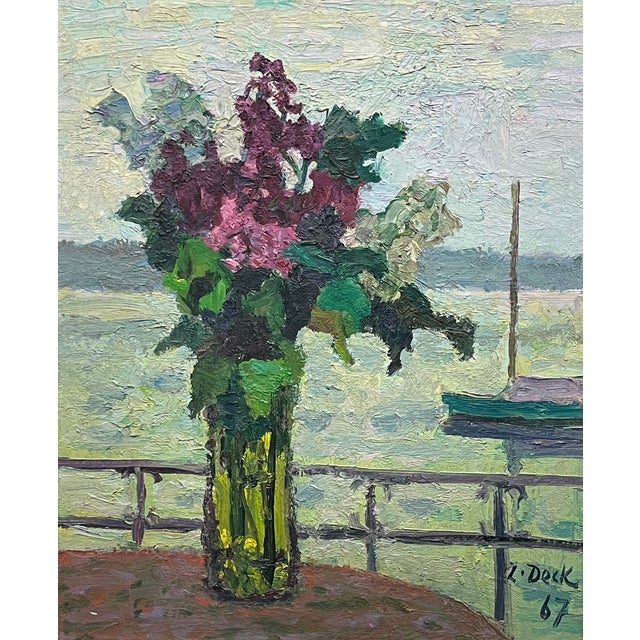 Leo Deck (Swiss, 1908-1997). Oil on board. Frame: 22" x 18-1/2"