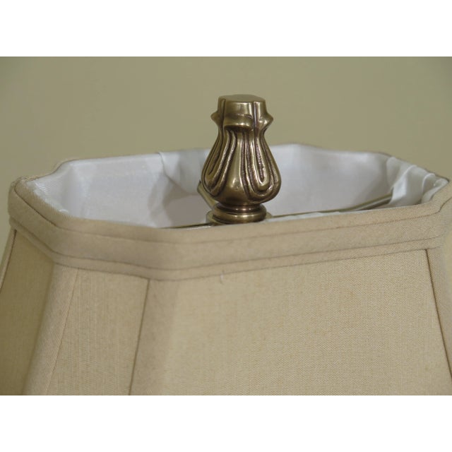 Approx: 5 Years Old High Quality Construction Nice Brass Details Heavy High Quality Lamp Size: 8w x 5d x 30h Shade - 13.5w...