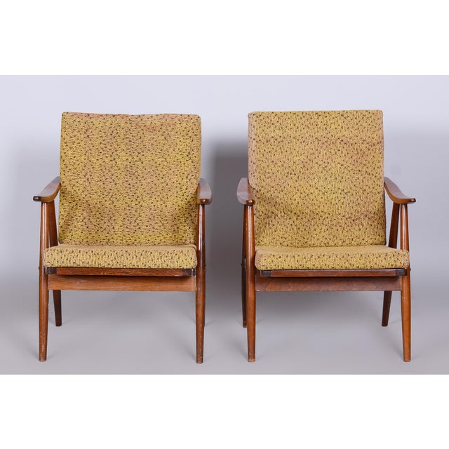 1960s Set of Mid-Century Chairs in Beech attributed to Úluv, Czech, 1960s For Sale - Image 5 of 11