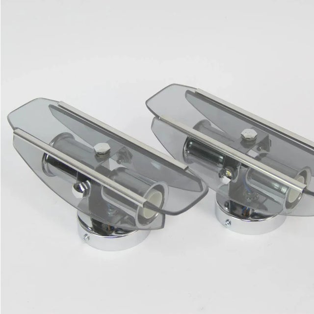 Vintage Crystal Wall Lights, 1970s, Set of 2 For Sale - Image 4 of 6