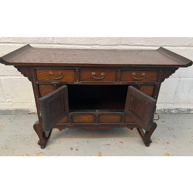 Brown Antique Style Korean Tansu Butterfly Cabinet For Sale - Image 8 of 17