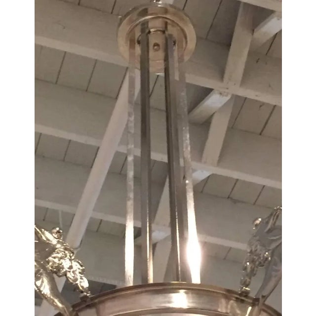 Transparent French Art Deco Chandelier Signed by Degue with Mythical Horses For Sale - Image 8 of 12