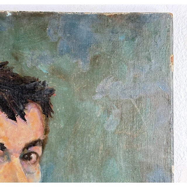 1960s 1962 Philip Behymer Mid-Century Modern Portrait - Oil on Canvas Board For Sale - Image 5 of 10