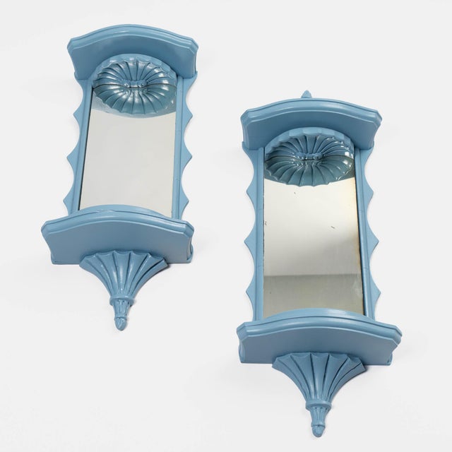 1950s Vintage Chinoiserie Pagoda Mirrored Wall Shelves - A Pair For Sale - Image 5 of 17