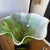 Glass Large 12” Mid-Century Murano Style Splatter Glass Fazzoletto Handkerchief Vase For Sale - Image 7 of 10