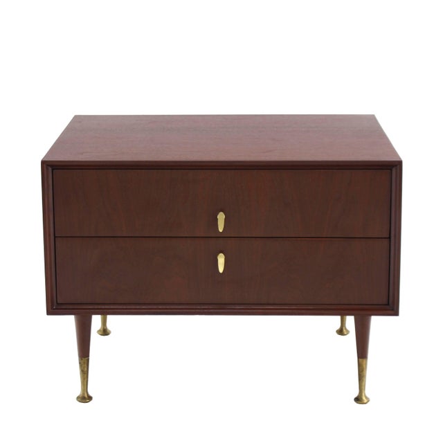 Edmond J. Spence Edmond J. Spence Large Square Two Drawer Cabinet End Table Nightstand Stand For Sale - Image 4 of 8
