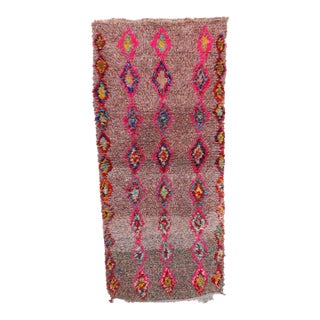 Moroccan Vintage Azilal Rug - 2'10" X 6'4" Ft For Sale