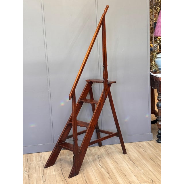 Late 18th Century French Mahogany Library Steps For Sale - Image 9 of 16