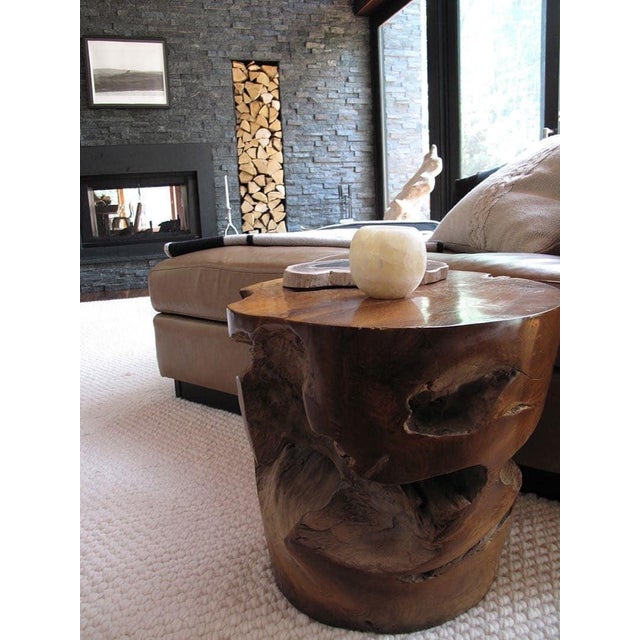 Andrianna Shamaris Single Charred Teak Side Table For Sale In New York - Image 6 of 6