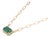 Natural Diamond 6.9ct Dark Green Zambian Emerald Contemporary Necklace in 14k Gold For Sale