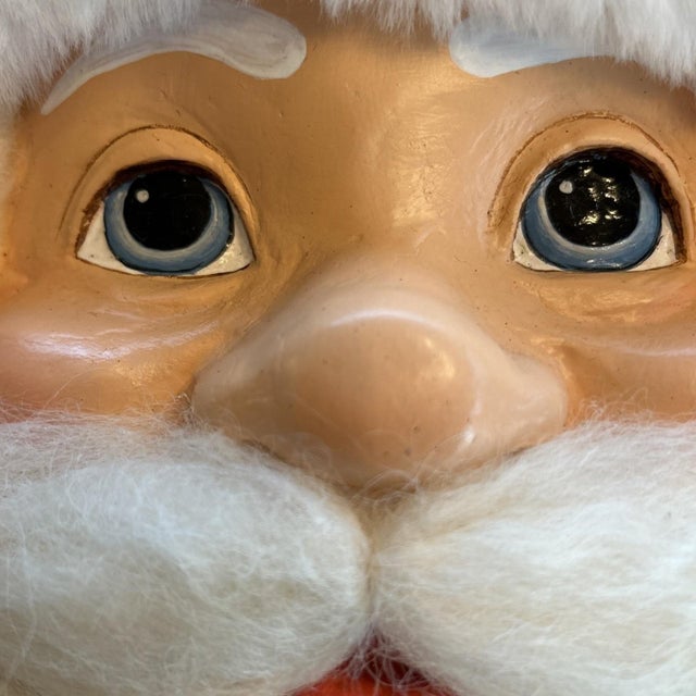 1980s Katherine's Collection Santa w/ Tree Hat Wall Mask Hanging 26" NEW 28-928537 For Sale - Image 10 of 12