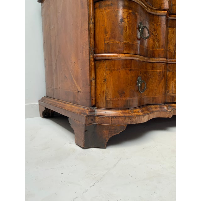 Brown 18th Century North Italian Baroque Style Figured Walnut Bureau Bookcase For Sale - Image 8 of 13