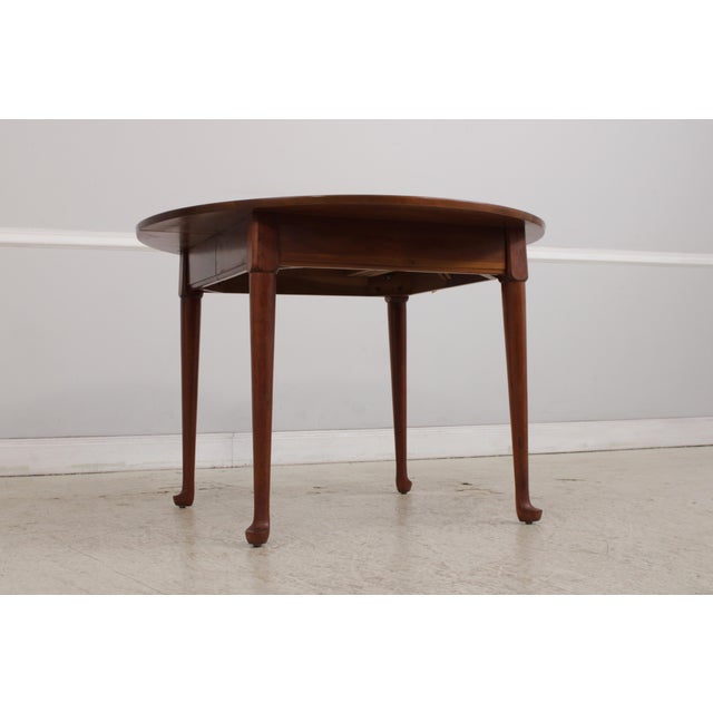 1980s Cherry Round Country Style Dining Room Table For Sale - Image 5 of 17