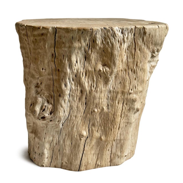 Vintage Blond Lychee Stump Side Table For Sale In Los Angeles - Image 6 of 6
