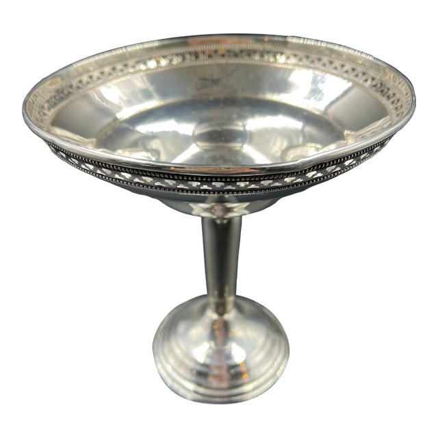 Antique Sterling Silver Compote For Sale