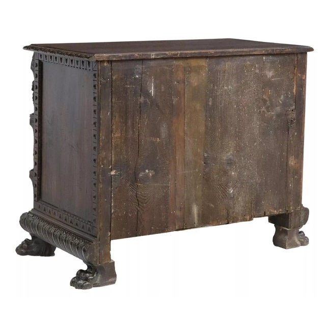 Brown 19th C. Antique Italian Renaissance Revival, Figural, Drawers, Carved Commode!! For Sale - Image 8 of 8