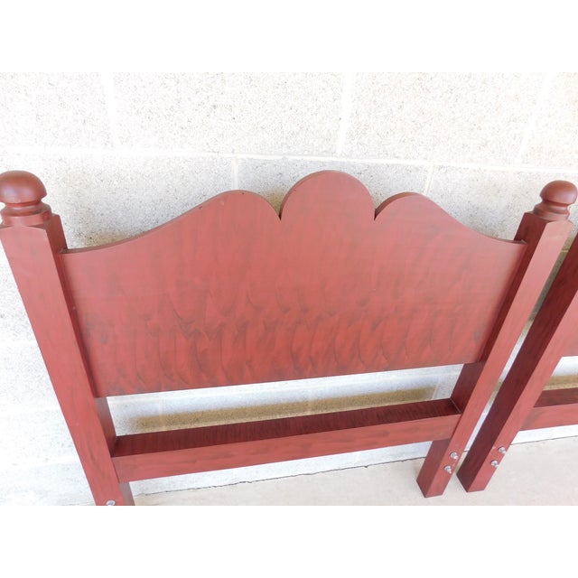 American Custom Shaker Primitive Style Peter Deen Hand Painted Twin Headboards- A Pair For Sale - Image 3 of 10