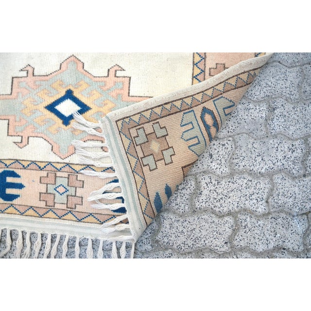 1960s Vintage Turkish Geometric Rug For Sale - Image 4 of 11