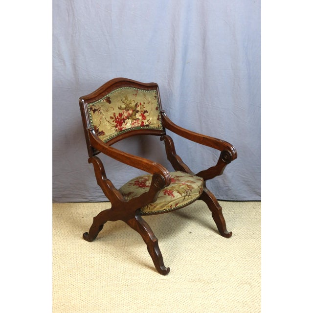 Antique Curule Chair in Wood, 1800s For Sale - Image 9 of 9