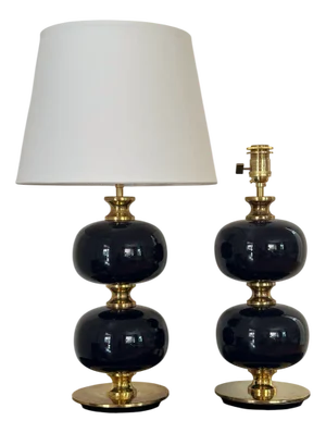 Large Table Lamps in Blue Glass by Stilarmatur, 1960s, Set of 2