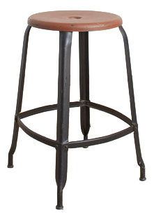 Vintage French Industrial Nicolle Style Stool, 1950s