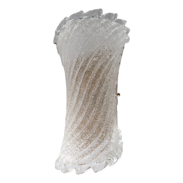 Large Sconce in Gold Murano Glass and Brass, Italy, 1980s For Sale
