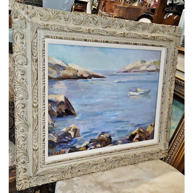 This wonderful shoreline impressionist oil painting by S.D. Gilchirst Sykes, is in excellent condition from 1944. Born in...