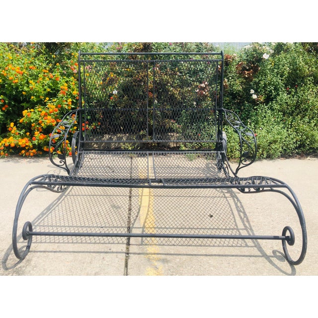 Vintage Wrought Iron Double Chaise Lounge Chairish