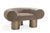 2020s Mia Modern Curved Brown Accent Chair with Gold Metal Legs For Sale - Image 5 of 5