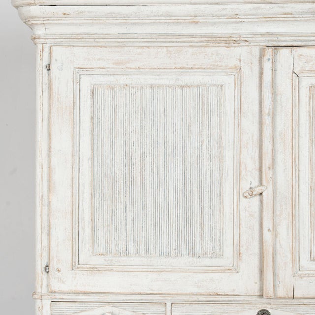 19th Century Large White Swedish Gustavian Pine Cabinet Cupboard For Sale - Image 6 of 15