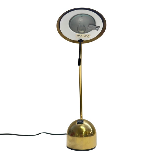 Vintage 1970s Brass Adjustable Gooseneck Desk Lamp For Sale - Image 4 of 8