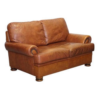 Tan Leather Cordoba Two-Seater Sofa from Tetrad For Sale