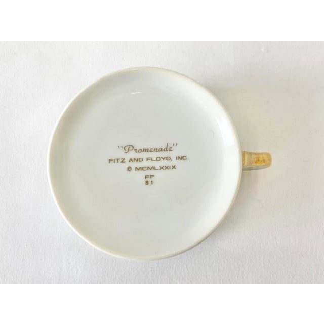 Fitz and Floyd ‘Promenade’ Tea Cups and Saucers Set of 4 Chairish