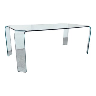 Vittorio Livi for Fiam Ragno Glass Dining Table For Sale