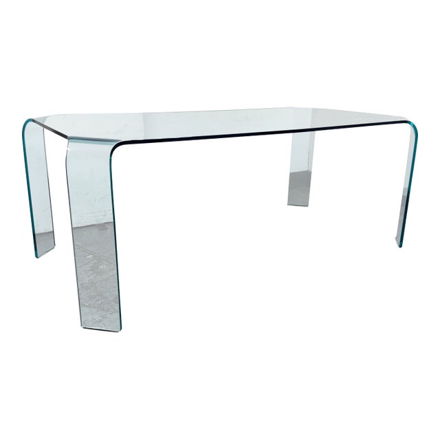 Vittorio Livi for Fiam Ragno Glass Dining Table For Sale