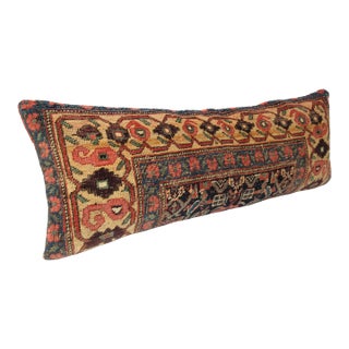 Handwoven Persian Rug Pillow – Antique Tribal Decorative Cushion -16'' X 42'' For Sale