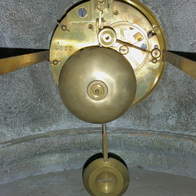 Antique French Spelter Neptune Clock and Vases by L & F Moreau, Set of 3 For Sale - Image 11 of 18