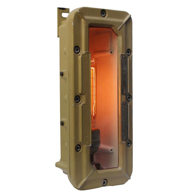 Vintage French Industrial Beige Cast Aluminium Wall Sconce from Mapelec For Sale - Image 6 of 6