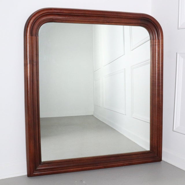 Glass Mid Century Louis Philippe Style Arched Wall Mirror For Sale - Image 7 of 7