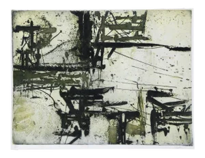 Abstract Expressionist Etching by Harry Hoehn