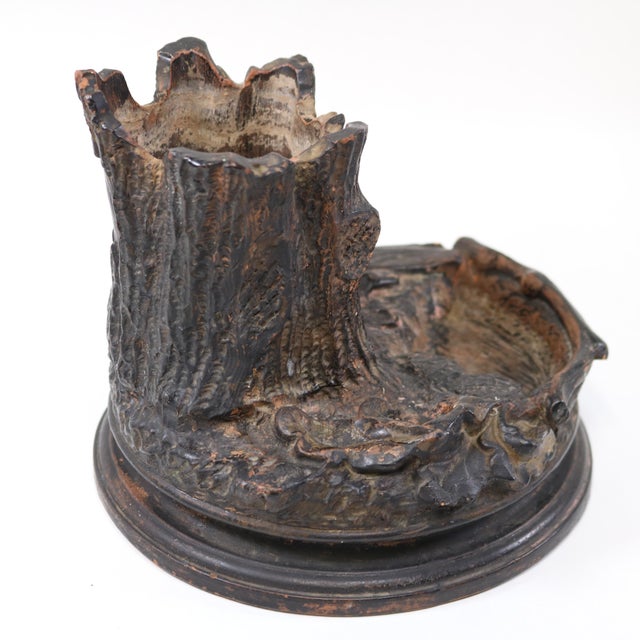 Antique Late 19th Century Redware Pottery Cigar and Match Holder Stamped L&c For Sale - Image 4 of 12