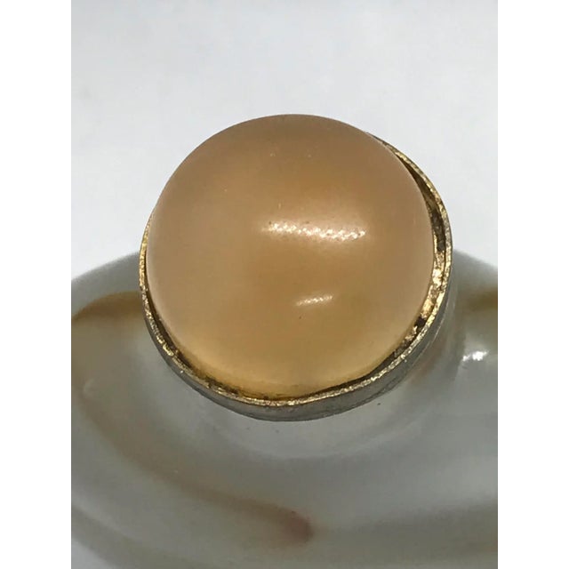 Vintage Glass Snuff Bottle Imitating Banded Agate For Sale - Image 10 of 10
