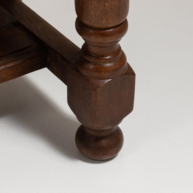 Chestnut 1970s French Chestnut Brown Oak Side Table with Single Drawer For Sale - Image 8 of 15