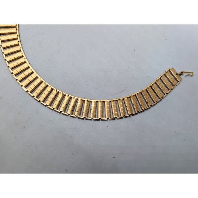 Vintage 1970s Signed Napier Goldtone Collar Necklace For Sale - Image 9 of 10
