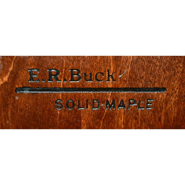 E R Buck Americana Maple Windsor Dining Chairs Set 4 Spindle Back Bullseye 70s For Sale - Image 13 of 13