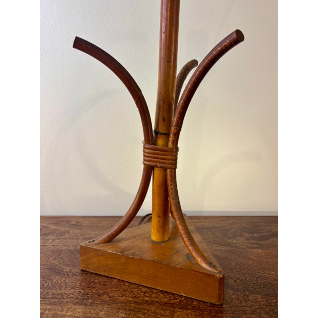 1940s Vintage Figural Bamboo Table Lamp, Coastal Italian Riviera Organic Modern For Sale - Image 5 of 8