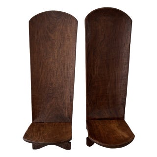 African Chairs in Wood, Set of 2 For Sale